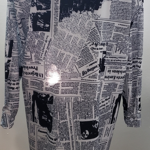 Asymmetrical Newspaper Dress - Picture 2 of 6